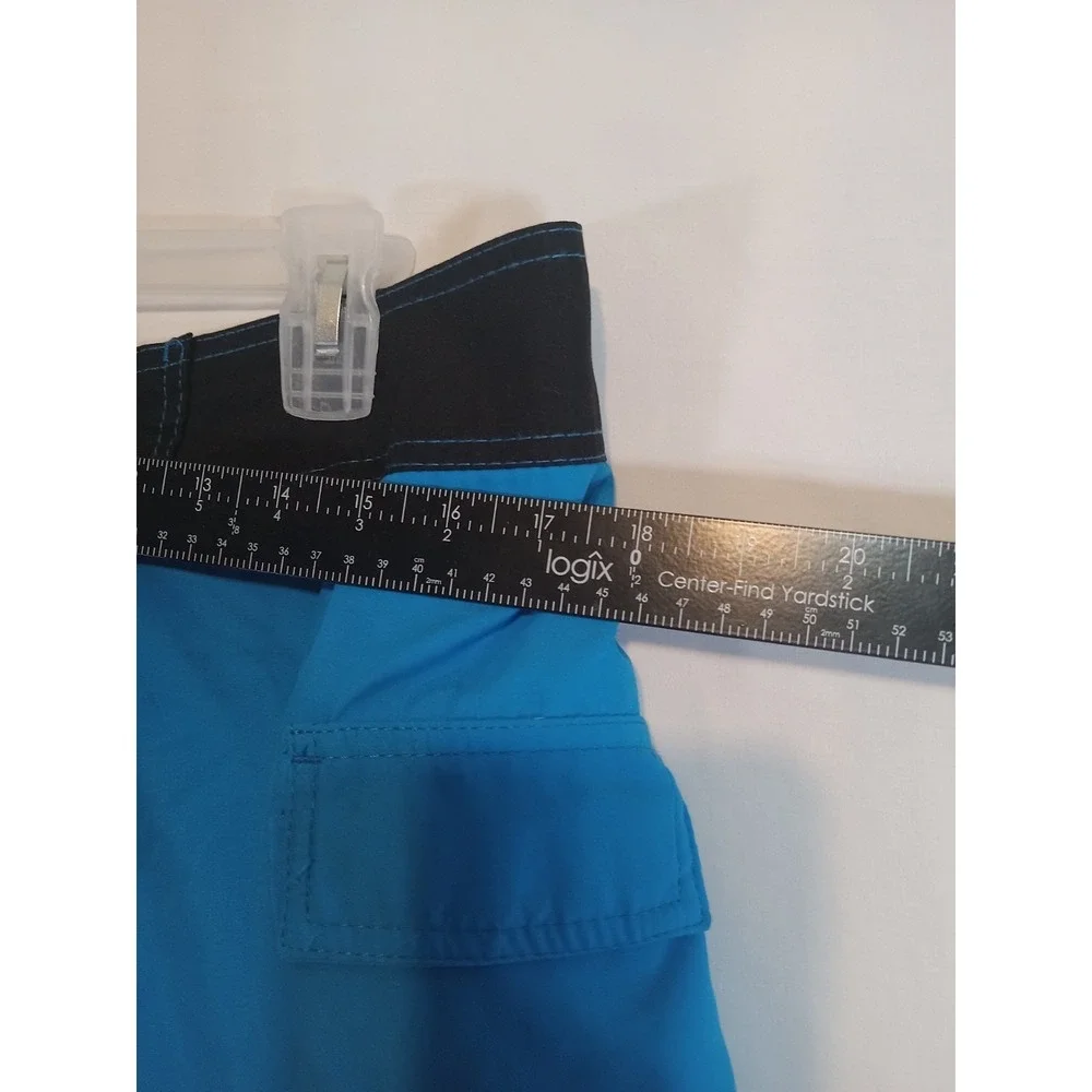 Tormenter Fishbone Board Shorts Men's 32 Blue Cargo Swim Trunks Surfing Vacation